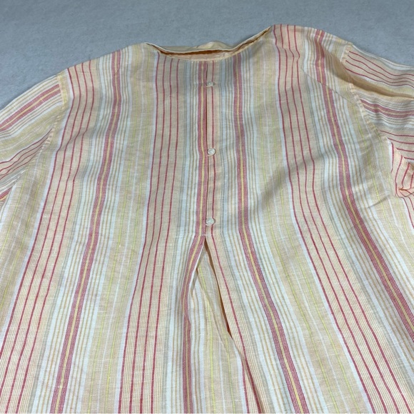 Chicos Linen Button Down Shirt Size 2.5 Striped Loose Tunic Sharkbite H… - Picture 8 of 10